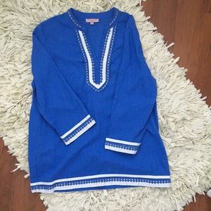 Blue and White Top